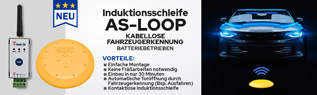 AS-Loop - Batteriebetriebene Induktionsschleife fr kabellose Fahrzeugerkennung bei AS-Torantriebe.de
