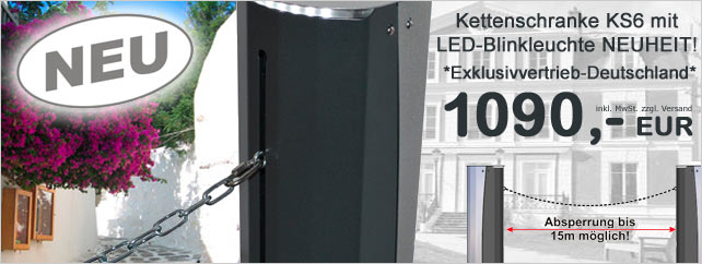 Kettenschranke KS6 mit LED-Blinkleuchte