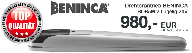 Drehtorantrieb BENINCA BOB5M 2-fl�gelig 24V mit Endschalter Bewegungshub 520mm