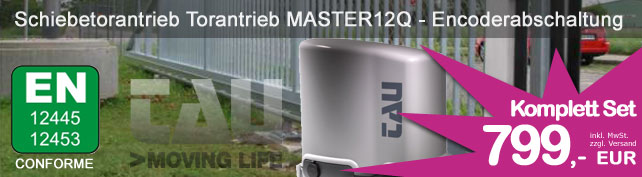 Schiebetorantrieb MASTER12Q Komplett Set - mit viel Zubeh�r- Encoderabschaltung