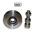 Rolle 100mm mit V-Rille - 410kg  Edelstahl - INOX / Rolle 100mm mit V-Rille - Tragkraft 410kg Edelstahl - INOX