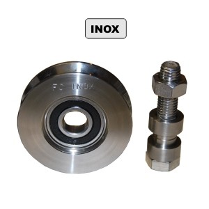 Rolle 120mm mit V-Rille - 410kg  Edelstahl - INOX
