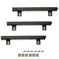 Zahnstange CP340 22x19mm Modul 4.    3 St�ck a. 340mm mit Schrauben / Platten. / GFK - Zahnstange Modul 4 (3 St�ck a. 340mm) mit Stahlkern 10x10mm.  Info: diese Zahnstange kann nicht mit der 1,0m langen Zahnstange CP kombiniert werden welche wir im Set f�r Schiebetorantriebe liefe...
