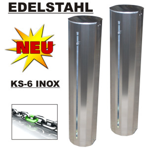 Kettenschranke Kettensperre KS6 mit LED-Blinkleuchte - EDELSTAHL INOX *Exklusivvertrieb-Deutschland*