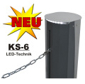 Kettenschranke Kettensperre KS6 mit LED-Blinkleuchte NEUHEIT! *Exklusivvertrieb-Deutschland* / Kettenschranke KS6 f�r Absperrbreiten bis zu 15m. Ideal um mehrere Parkpl�tze oder wenn Einfahrten als Wendeplatz benutzt werden abzusperren. Kettenschranke KS6 - Komplett Set mit 6,0m Kette und Ferns...