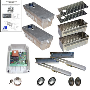 Drehtorantrieb Unterflur R18 2-fl�gelig Geh. Edelstahl. Ausf�hrung: selbsthemmend