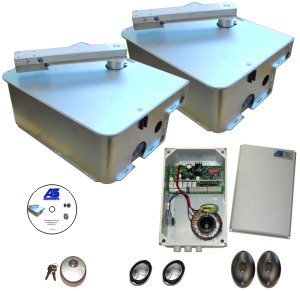 Drehtorantrieb R50 2-fl�gelig mit Tragegeh�use. Unterflur Torantriebe - Endlage verstellbar AUF/ZU.