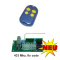 Universal Funkset - Empf�nger mit Handsender Festcode. / Universal Funkset - Empf�nger mit Handsender.  Mit diesem Funkset kann jeder vorhandene Garagentorantrieb mit Tastereing�ngen auf Festcodeempf�nger umger�stet werden. Das Set besteht aus einem Empf�ng...