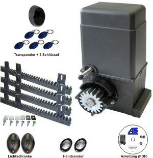 Schiebetorantrieb Torantrieb Set V4 mit Transponder. Komplettset mit viel Zubeh�r. -  Schiebetorantrieb - Set Typ: V4 f�r Tore bis 500 kg. Der Schiebetorantrieb V4 ist ein...