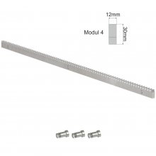 Metallzahnstange CVZ 30x12mm verzinkt mit Abstandhalter und Schrauben (L�nge 1,0m).[br]Modul 4
