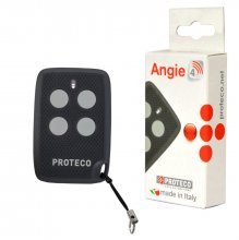 Handsender Proteco Angie 4-Kanal  433 Mhz. fixcode  Mae: 40x60x14mm Master-Slave kopierfhig    Achtung - kann nicht mit rolling Code gemischt werden.    Passend zu folgenden Motorsteuerungen: Q50 wenn bereits graue fixcode Handsender vorhanden sind  SB10 LRS2239 (wenn B12 Handsender vorhanden sind) LRS2212 (wenn...