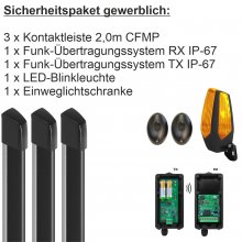 Sicherheitspaket gewerblich mit 3 Kontaktleisten CFMP, Blinkleuchte, Lichtschranke, Funk-�bertragung