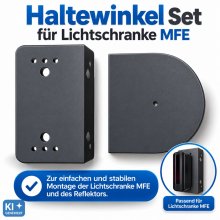 Halter-Set um die Reflektorlichtschranke MFE seitlich an einer S�ule zu montieren.