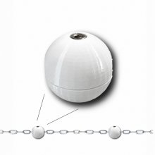 Signal-Kugel f�r Kette 4mm weiss 40mm