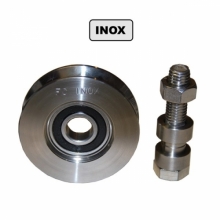 Rolle 80mm mit V-Rille - 200kg. EDELSTAHL - INOX. 1 Kug